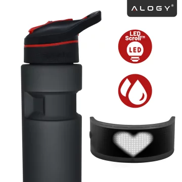 Chytrá láhev na pití Alogy FitBottle™ 800ml s LED displejem a Bluetooth připojením, brčko, motivační, opakovaně použitelná - černá