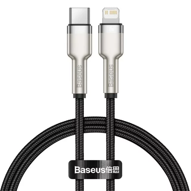 Kabel USB-C für Lightning Baseus Cafule, PD, 20W, 0,25m (schwarz)