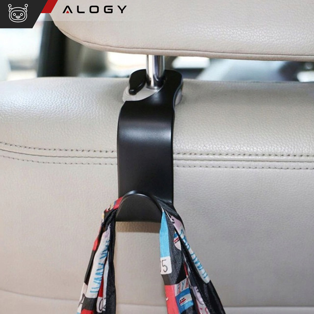 4x Hanger holder car hook for seat headrest car organizer hook Alogy Car Black