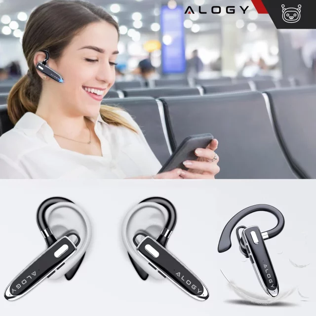 Bezdrátový headset pro hovory Bluetooth 4.0 do auta headset s displejem V8 Black