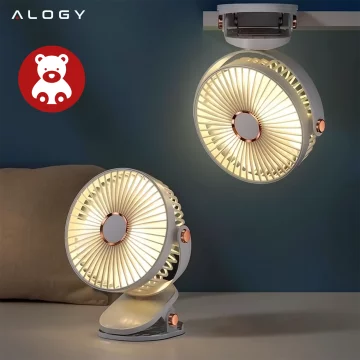 Ventilátor Větrník Větrník Přenosný klip Alogy Stolní dětský kočárek Akumulátorový bílý