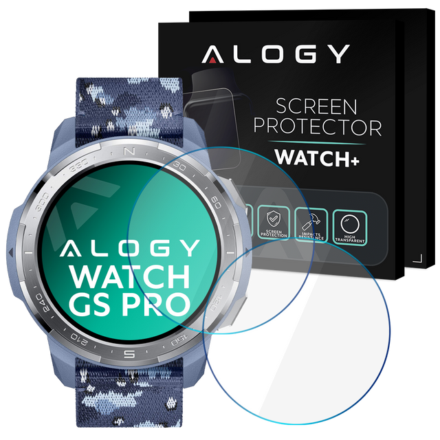 2x Alogy Tempered Glass für 9H-Bildschirm für Huawei / Honor Watch GS Pro