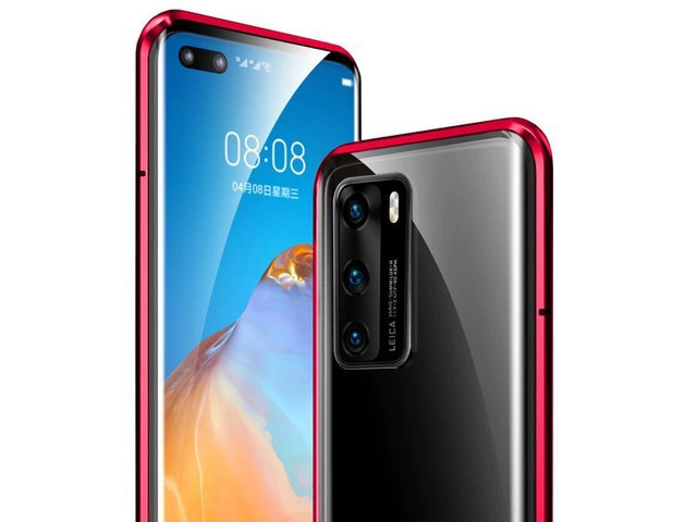 Double-sided Dr.Fit magnetic glass case for Huawei P40 Red