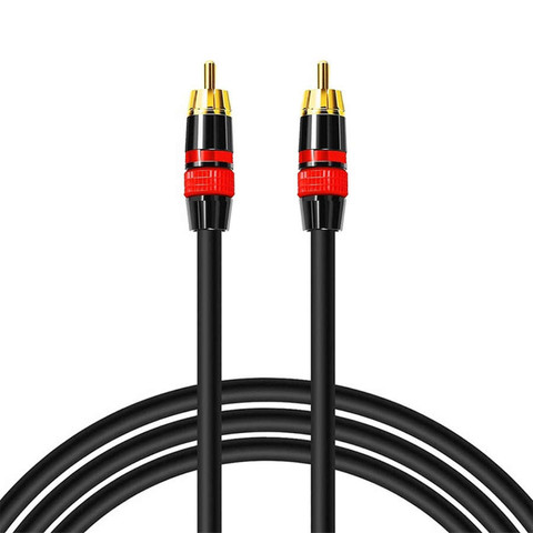 3m Kabel RCA do RCA (cinch) przewód Subwoofer premium MOZOS czarno-czerwony pozłacane wtyki