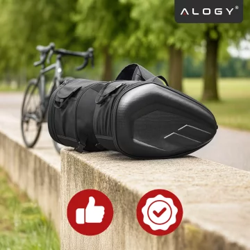 Motocyklová podsedlová brašna 38-58L - Brašna, boční kufry, brašna na zadní sedadlo, vodotěsná, tvrdý materiál, nastavitelná pro motocykl - Alogy RoadPack™ černá