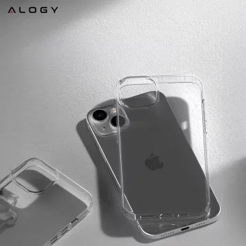Armored Alogy Hybrid Case with Camera Cover for Apple iPhone 13 Transparent