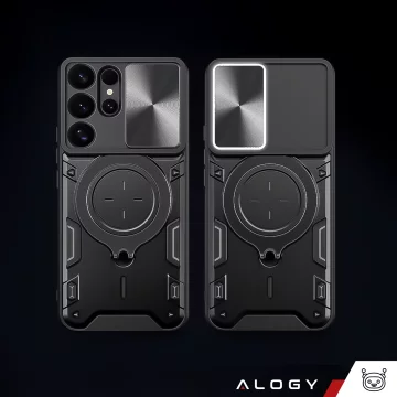 Hülle für Apple iPhone 16 gepanzertes Slide Case Ringgehäuse Kameraschutz Camshield Alogy schwarz