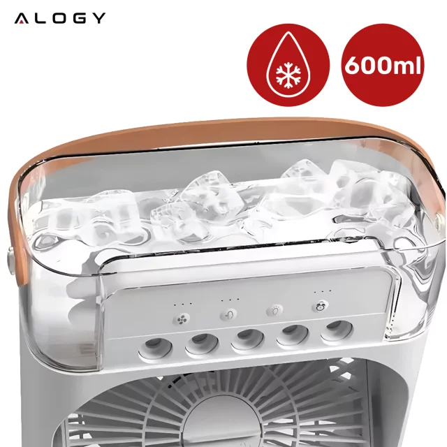 Stolní ventilátor stojící ventilátor malé oběhové čerpadlo s klipem bezdrátové ruční 500mAh USB-C Alogy White