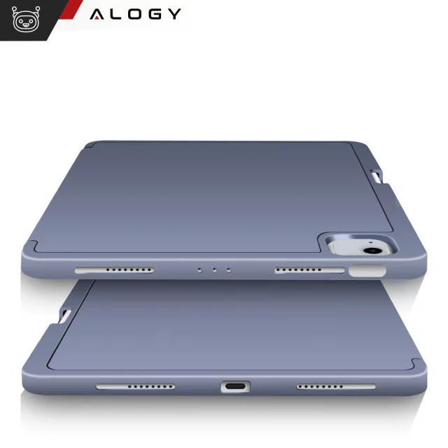 Etui ochronne z rysikiem do Apple iPad Air 13" 2024/2025, iPad Pro 12.9" 2018-2022 obudowa na tablet Fioletowe + Szkło