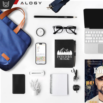 Men's and women's shoulder briefcase bag for laptop tablet 15.6 inch fabric travel cover Alogy Navy Blue