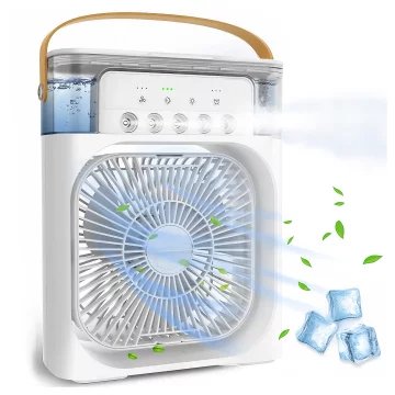 Stolní ventilátor stojící ventilátor malé oběhové čerpadlo s klipem bezdrátové ruční 500mAh USB-C Alogy White