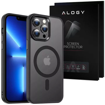 Pouzdro pro Apple iPhone 15 Pro Alogy MagSafe Hybrid Matte Case Matte Cover with Lens Protection Black