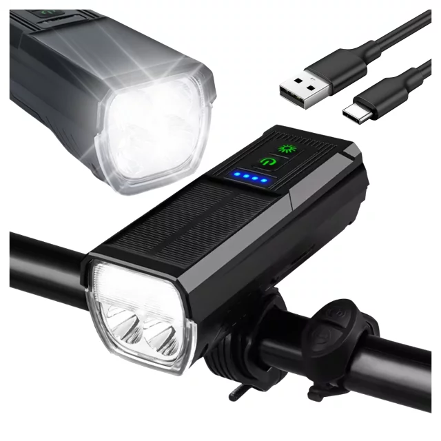 Alogy P12 Fahrradlicht schwarz Fahrradlicht vorne LED-Frontlicht Fahrradbeleuchtung wasserdicht IPX5
