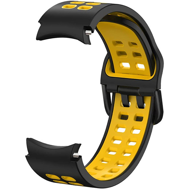 Alogy Softband Sportarmband Smartwatch Rubber für Samsung Galaxy Watch 4/5 40/42/44/45mm Schwarz & Gelb