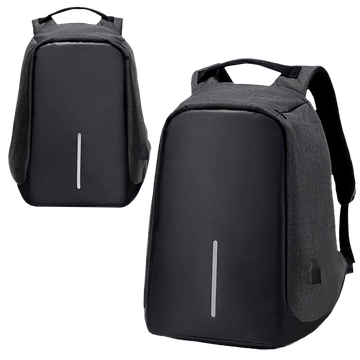 Rucksack Laptoptasche 15,6" groß wasserdicht mit USB-Anschluss Unisex 44x34x13cm für Flugzeug Alogy Rucksack Grau