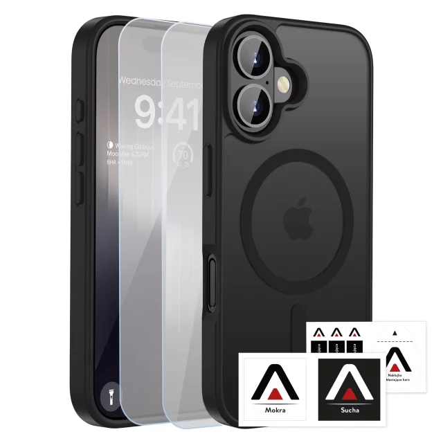 Case for Apple iPhone 16 Pro Max Alogy MagSafe Hybrid Matte Case with Lens Protection Black
