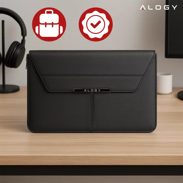 Torba na laptopa Alogy FlexCase Pro wielofunkcyjna rozkładana z podstawką i podkładką na myszkę do Macbooka 13/ 14" Czarna