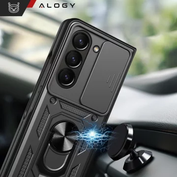 Pouzdro na iPhone 14 Pro Mag Safe Matt Case Cover matné Alogy Ring obrněné pouzdro na telefon černé