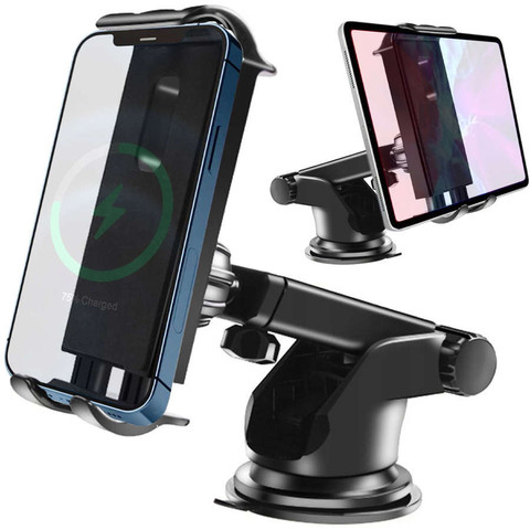 Alogy universal car holder for windshield, dashboard for 11" tablet phone Black