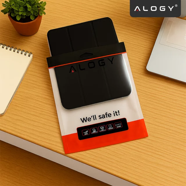 Etui do Apple iPad 11gen. 11" 2025 / 10gen. 10.9" 2022 Ochronne Hybrydowe z Miejscem na Rysik, Składana Okładka, Funkcja Podstawki, Alogy HybridBook™ Case – Czarne