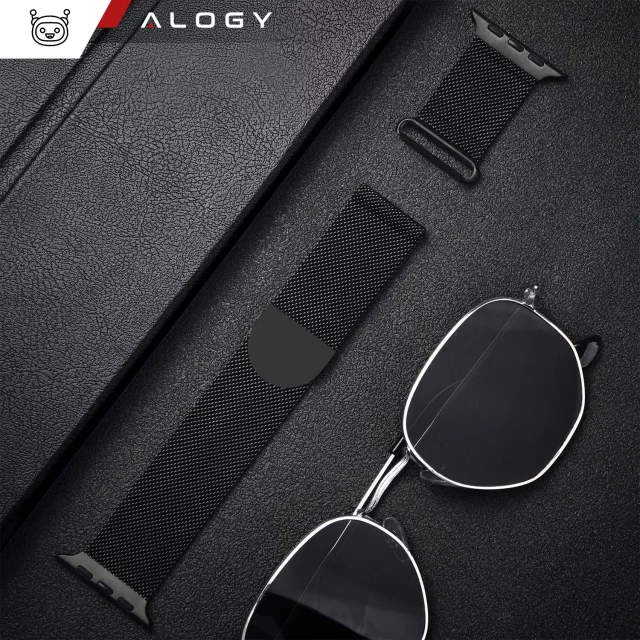 Alogy Stahlarmband für Apple Watch 42/44/45/49 mm Edelstahl Schwarz