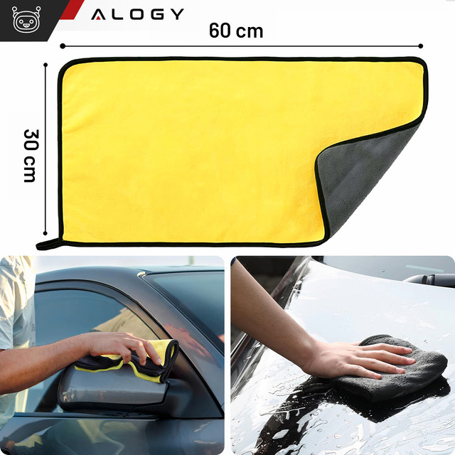 Car towel double-sided 30x60 cm velour Microfiber for washing drying cars Alogy Car Detailing cloth