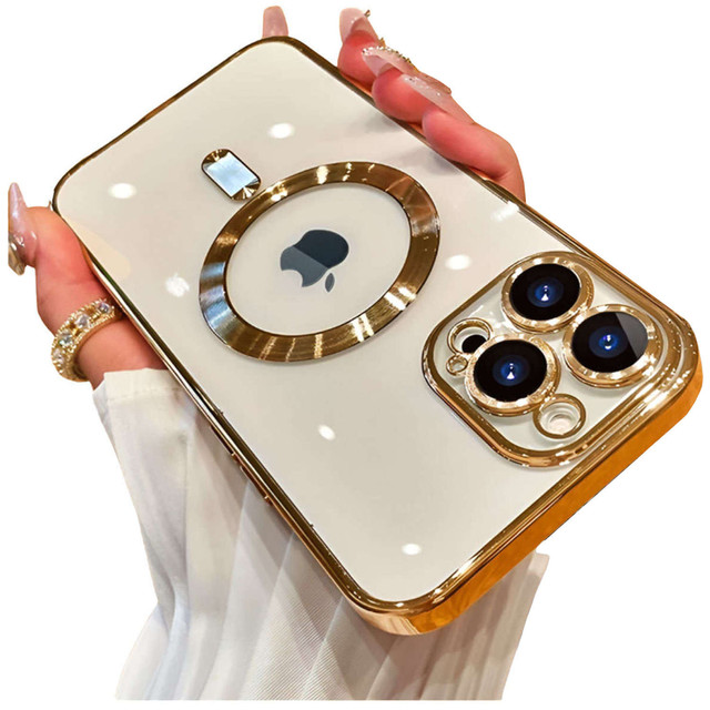 MagSafe Case for iPhone 13 Pro Alogy Glamor Luxury Ring housing Gold-transparent Glass