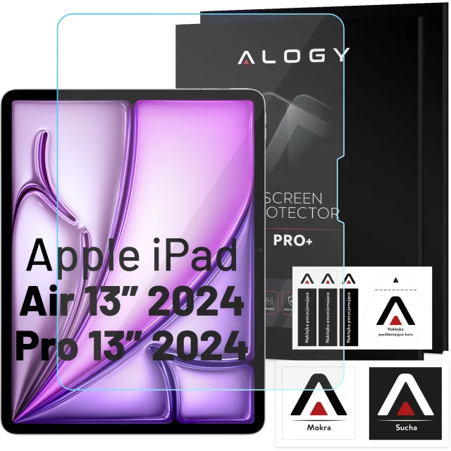 2x Szkło hartowane do Apple iPad Air 13" 6 gen. 2024 / iPad Pro 13" 7 gen. 2024 Alogy Screen Protector Pro+ 9H