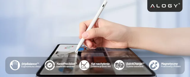 Rysik Alogy Stylus Pen Pencil dotykowy do ekranów telefonu tabletu do Apple iPad / iPhone Biały