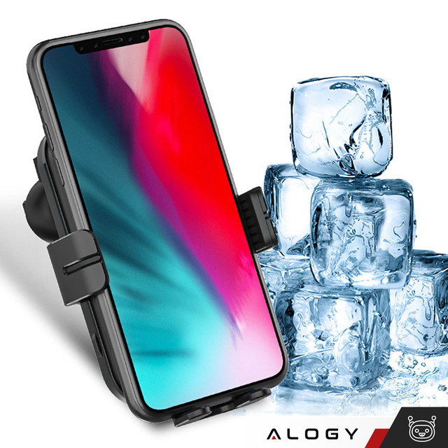 Alogy Fast Charging car holder with 15W inductive Qi charger automatic for the car on the grid fast charging black