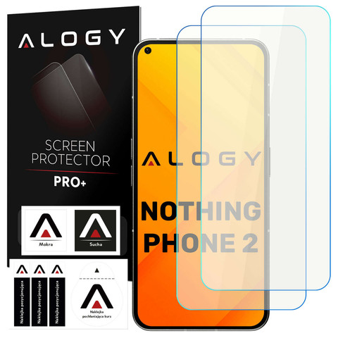2x 9H gehärtetes Glas für Nothing Phone 2 Alogy PRO Displayschutzfolie