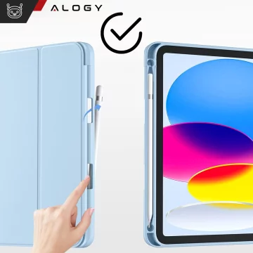 Etui do Apple iPad 11gen. 11" 2025 / 10gen. 10.9" 2022 obudowa na tablet Alogy Smart Case Pencil Holder Niebieskie