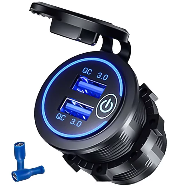 Ładowarka samochodowa / do motocykla zasilacz konektory Alogy 2x USB QC 3.0 LED