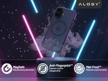 Hülle für Apple iPhone 16 Pro Max Alogy MagSafe Hybrid Matte Case Matte Cover mit Linsenschutz Schwarz