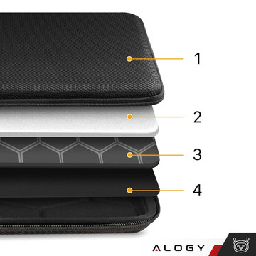 Laptop Sleeve, MacBook Air Pro 13.3" Alogy Hard Foam Bag Protective Case for 13-14" Laptops Black