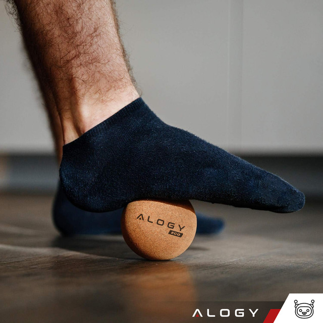 Korkový míč Sada 2 EKO míčků pro masáž svalů masér tvrdé malé Korkové míčky 6cm a 5,3cm Alogový vak sportovní fitness