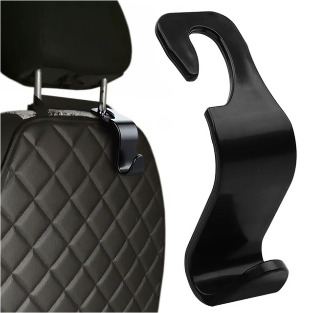 4x Hanger holder car hook for seat headrest car organizer hook Alogy Car Black
