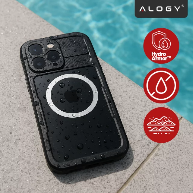 Alogy HydroArmor™ IP68 Waterproof Case with Clear Back 360 MagSafe Armor Case for Apple iPhone 16 Pro Max
