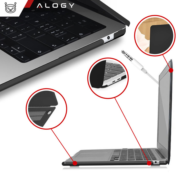 Pouzdro pro Macbook Air 15 M2 2023 A2941 Pouzdro Kryt Housing Matte Alogy Hard Cover Black