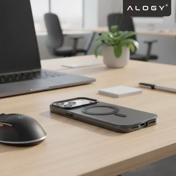 Apple iPhone 17 Pro Max Hülle – Matte MagSafe-Abdeckung mit Linsenschutz, schlank und kratzfest, perfekte Passform – Alogy Skinny MatteCase™ Schwarz