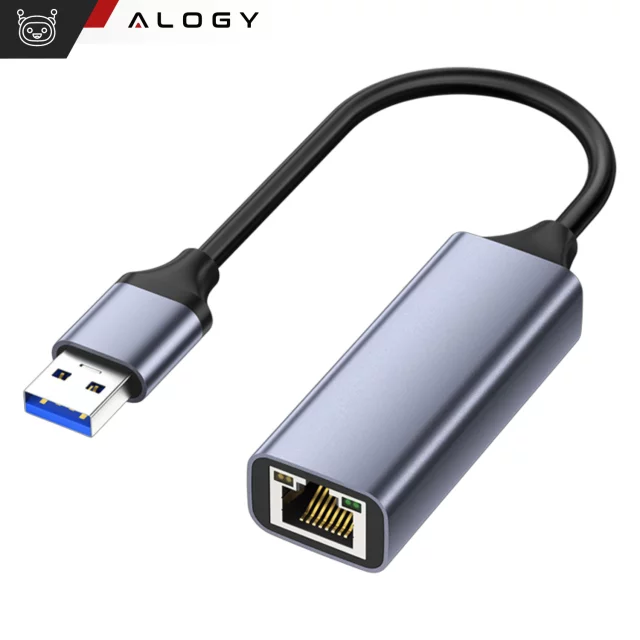 Adaptér USB na Ethernet Alogy LAN RJ45 GIGABIT 1000 MBPS síťová karta černá
