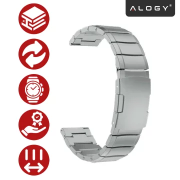 Steel Simple bracelet Alogy stainless steel strap for smartwatch 20mm Silver