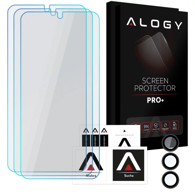 3x Displayschutzglas aus gehärtetem Glas für Samsung Galaxy S25 Plus, Schutzglas für Bildschirm und Kamera, 9H Alogy GlassGuard Pack™️ Schutzglas-Set