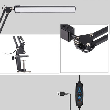Alogy LED desk lamp Dreslarska USB with an adjustable long arm for the desk top Black