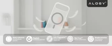 Hülle für Apple iPhone 16 Pro Max Alogy MagSafe Hybrid Matte Case Matte Cover mit Linsenschutz Schwarz