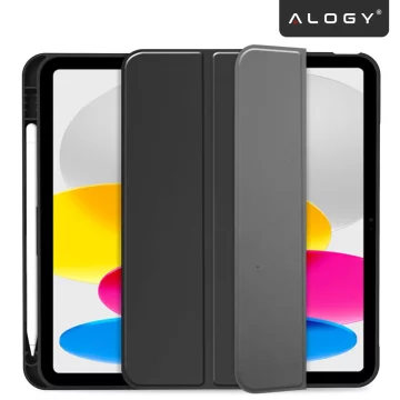 Alogy Book Cover Pencil Case Schutzhülle mit Stifthalter für Apple iPad Air 4 2020 / Air 5 2022 10,9 Zoll, Schwarz