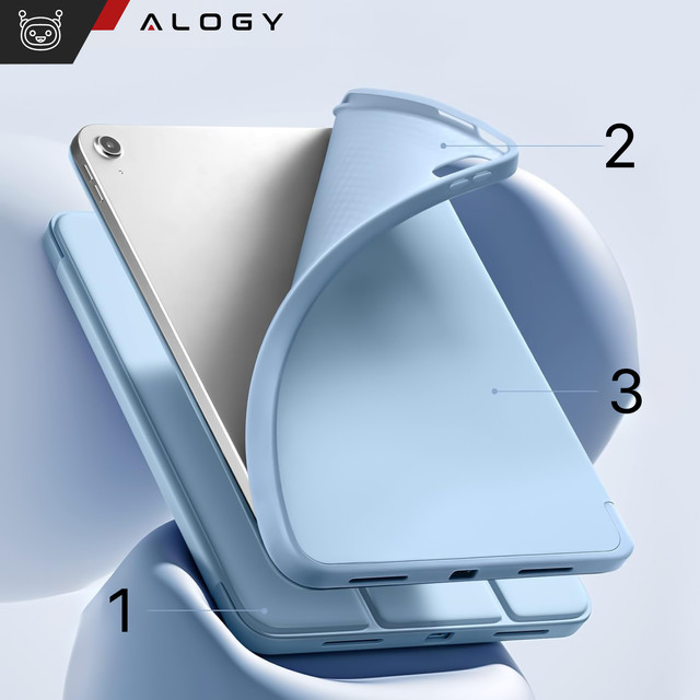 Glass Case for Apple iPad 10gen. 10.9" 2022 Tablet Case Alogy Smart Case Pencil Holder Blue