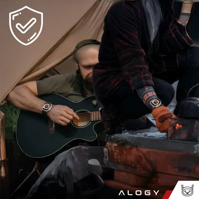 Gehärtetes Glas für Apple Watch Ultra 2 / Ultra 49 mm Displayschutz Alogy Protector 9H mit Positionierungsrahmen