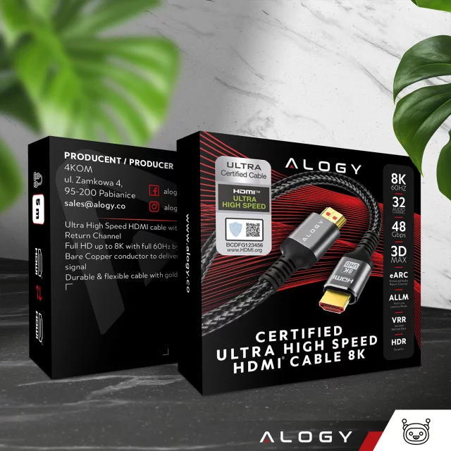 Alogy 8K 60Hz 48GBps 3m HDMI 2.1 Cable Black