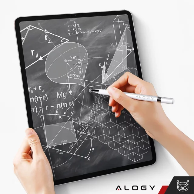 Kapacitní dotykový stylus Alogy 2 v 1 pro obrazovku telefonu tablet s perem Bílá